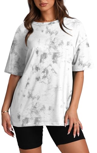 Oversized T Shirts for Women Summer Crewneck Short Sleeve Basic Tops Loose Fit