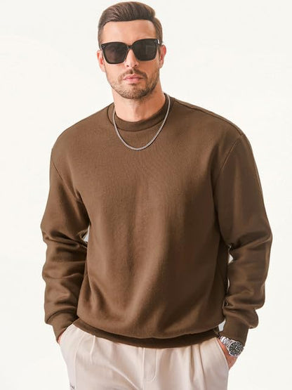 JMIERR Men's Casual Long Sleeves Crewneck Sweatshirts Cotton Pullover Sweatshirt for Men