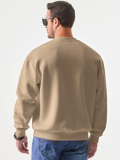 JMIERR Men's Casual Long Sleeves Crewneck Sweatshirts Cotton Pullover Sweatshirt for Men