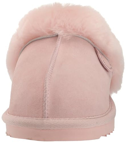 Dearfoams Women's Fireside Sydney Shearling Fur Indoor/Outdoor Scuff Slipper with Wide Widths