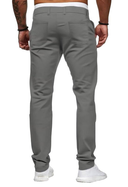 HUNGSON Mens Chinos Slim Fit Stretch Flat-Front Skinny Dress Pants