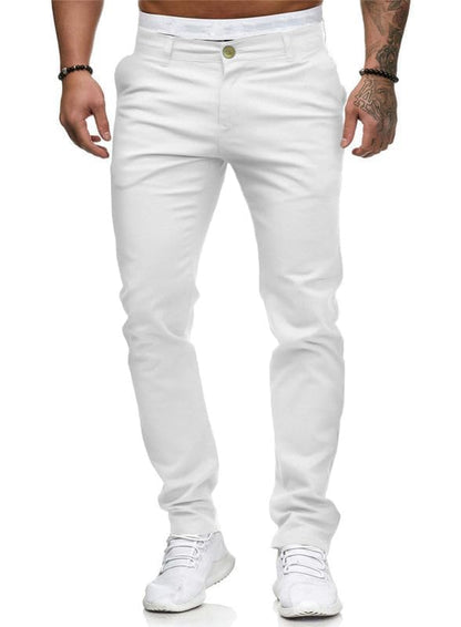 HUNGSON Mens Chinos Slim Fit Stretch Flat-Front Skinny Dress Pants