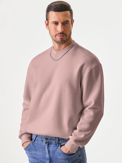 JMIERR Men's Casual Long Sleeves Crewneck Sweatshirts Cotton Pullover Sweatshirt for Men