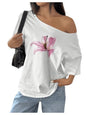 Women's Off The Shoulder Tops Short Sleeve Oversized Graphic Tees Casual Summer Tops Trendy