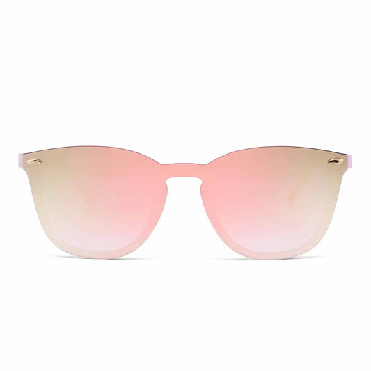 JIM HALO Trendy Rimless Mirrored Sunglasses Reflective Sun Glasses for Women Men