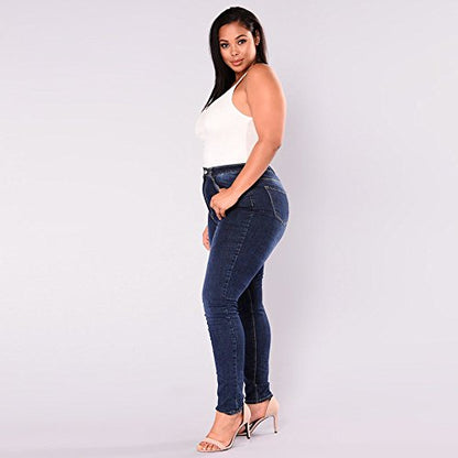 Jeans for Women High Waist Stretch Skinny Jean Button Fly Stretchy Straight Legs Denim Pants Destroyed Denim Pants