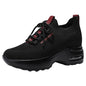 Women Sneakers Fashionable New Pattern Simple Solid Color Lace Up Thick Sole Increase Sneaker Insoles Women Arch Support
