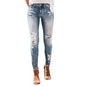 Jeans for Women High Waist Stretch Skinny Jean Button Fly Stretchy Straight Legs Denim Pants Destroyed Denim Pants