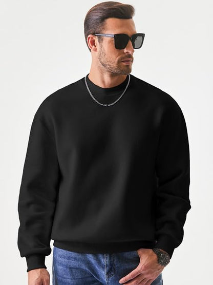 JMIERR Men's Casual Long Sleeves Crewneck Sweatshirts Cotton Pullover Sweatshirt for Men