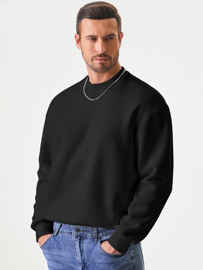JMIERR Men's Casual Long Sleeves Crewneck Sweatshirts Cotton Pullover Sweatshirt for Men