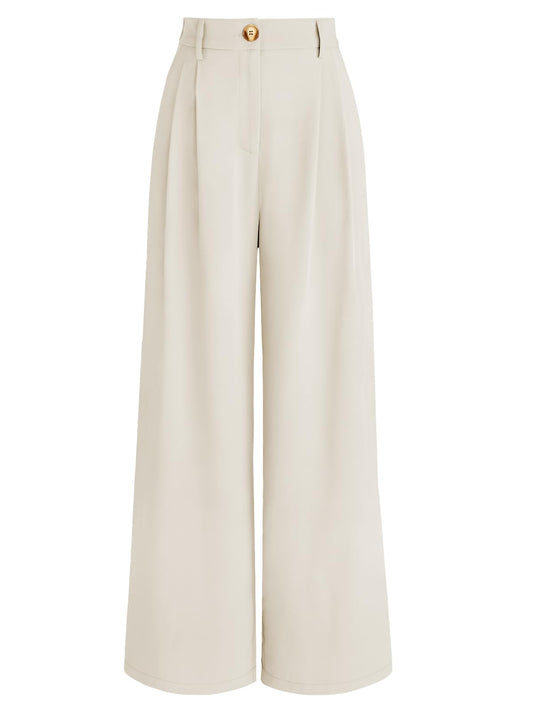AUTOMET Women Wide Leg Dress Pants High Waisted Loose Fit Business Casual Work Trousers with Pockets 2024
