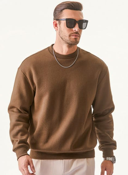 JMIERR Men's Casual Long Sleeves Crewneck Sweatshirts Cotton Pullover Sweatshirt for Men