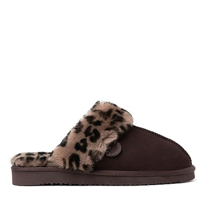 Dearfoams Women's Fireside Sydney Shearling Fur Indoor/Outdoor Scuff Slipper with Wide Widths