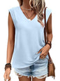 ANRABESS Womens Tank Top V Neck Cap Sleeve Summer Casual Loose Slit Side Sleeveless Tunic Tee Shirts 2025 Trendy Clothes