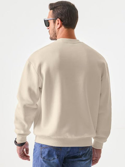 JMIERR Men's Casual Long Sleeves Crewneck Sweatshirts Cotton Pullover Sweatshirt for Men