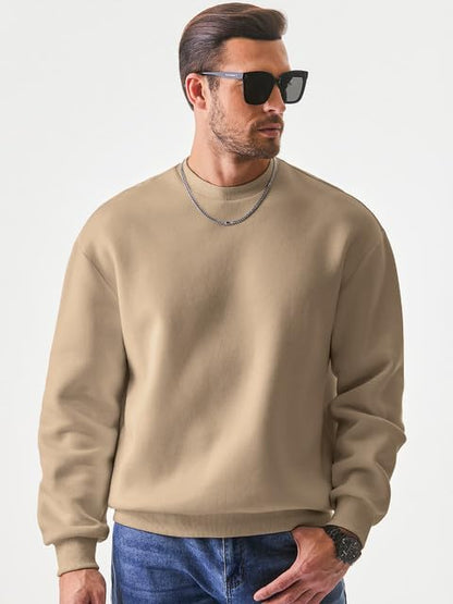 JMIERR Men's Casual Long Sleeves Crewneck Sweatshirts Cotton Pullover Sweatshirt for Men