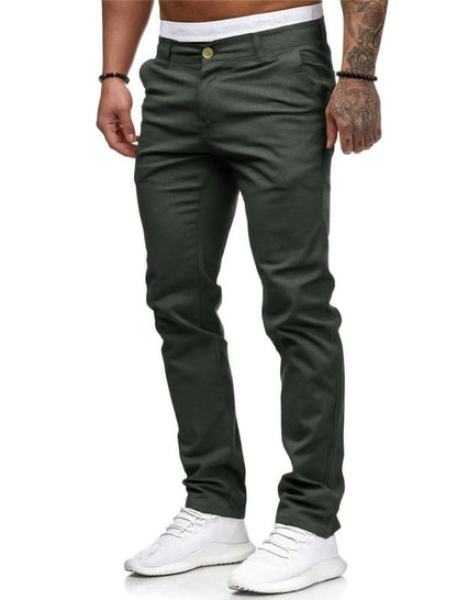 HUNGSON Mens Chinos Slim Fit Stretch Flat-Front Skinny Dress Pants