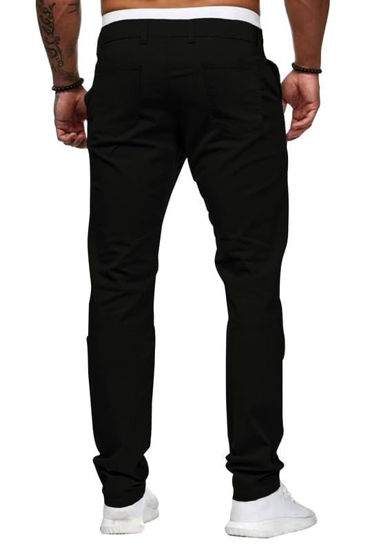 HUNGSON Mens Chinos Slim Fit Stretch Flat-Front Skinny Dress Pants