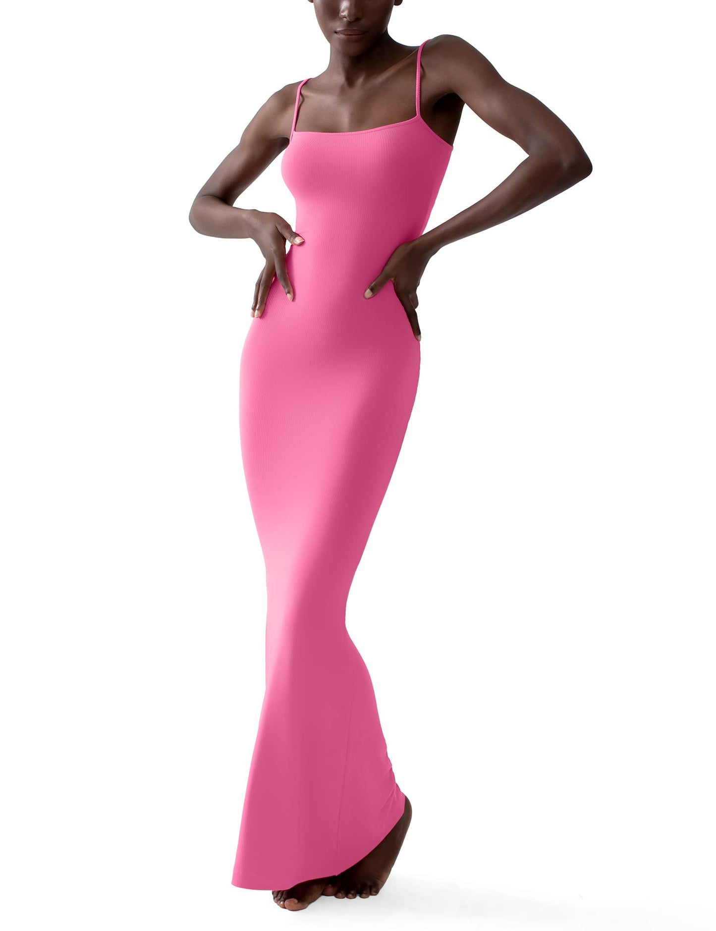 PUMIEY Women's Slip Maxi Dress Sexy Ribbed Bodycon Dresses Long Dress