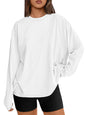 Trendy Queen Womens Oversized Long Sleeve T Shirts Basic Crewneck Tee Fall Tops Casual Workout Fashion Casual Y2K Clothes