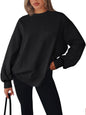 LASLULU Womens Long Sleeve T Shirts Oversized Tops Casual Fall Trendy Tee Shirts Blouses Pocket
