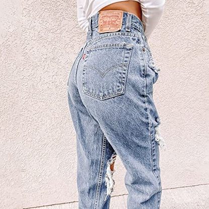 Women's Wide Leg Jeans High Waist Stretchy Classic High Rise Slimming Jeggings Cropped Wide-Leg Jeans