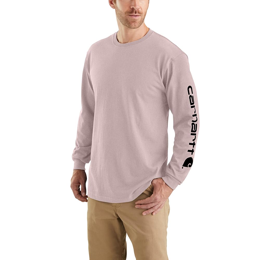 Carhartt Men's Loose Fit Heavyweight Long-Sleeve Logo Sleeve Graphic T-Shirt