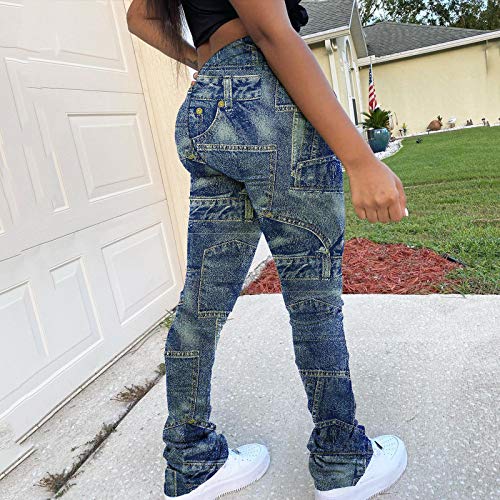 Women's Modern Straight Jeans Wide Leg Casual 2024 Boyfriend Cropped Raw Hem Denim Pants Cropped Wide-Leg Jeans