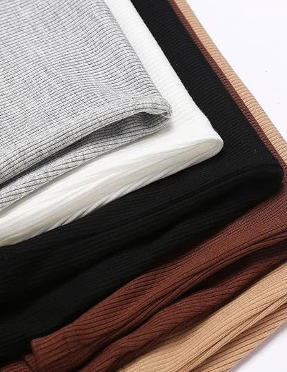 Zeagoo Womens Long Sleeve Shirts V-Neck Slim Fitted Knit Top Stretch Ribbed Basic Tee Casual Y2k Going Out T-Shirt