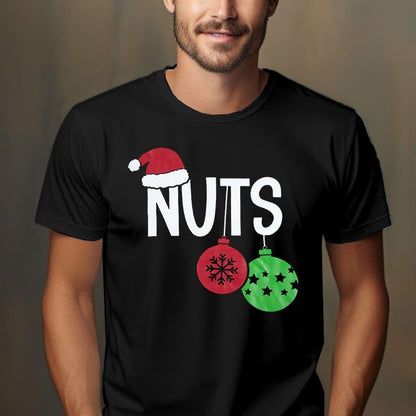 Chest and Nuts Christmas Shirts Xmas Couples Matching Outfits His and Her Holiday Short Sleeve Matching Sets