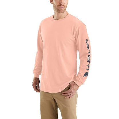 Carhartt Men's Loose Fit Heavyweight Long-Sleeve Logo Sleeve Graphic T-Shirt