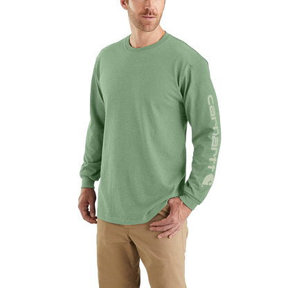 Carhartt Men's Loose Fit Heavyweight Long-Sleeve Logo Sleeve Graphic T-Shirt