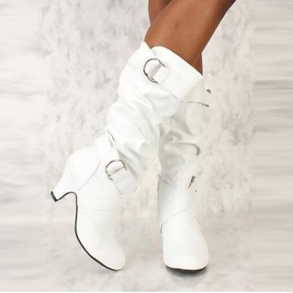 Boots Booties Boots High Retro Heel Women's Heel Shoes for Women Boots Tapered Women's Boots Wide Calf Thigh High Boots with Heel for Women