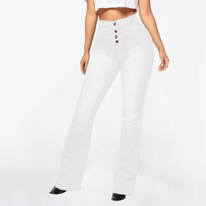 Women's Wide Leg Jeans High Waist Stretchy Classic High Rise Slimming Jeggings Cropped Wide-Leg Jeans