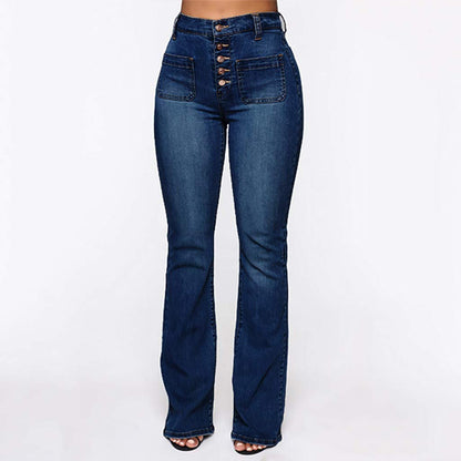 Women's Wide Leg Jeans High Waist Stretchy Classic High Rise Slimming Jeggings Cropped Wide-Leg Jeans