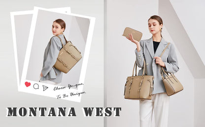 Montana West 3PCS Purses and Handbags for Women Tote Purse and Wallet Set Shoulder Satchel Bag for Women