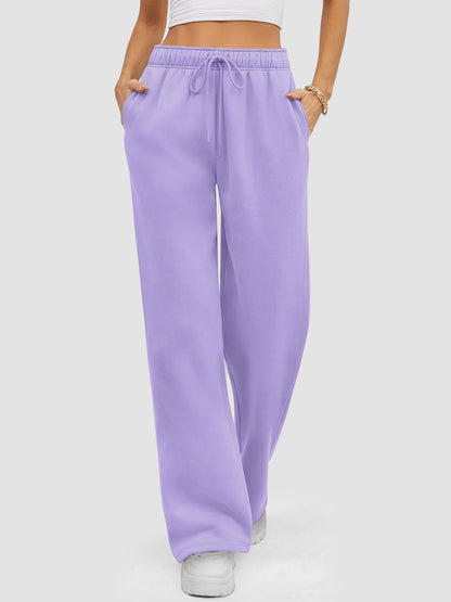 ATHMILE Womens Sweatpants 2024 Baggy Wide Fleece Lined Straight Leg Pants