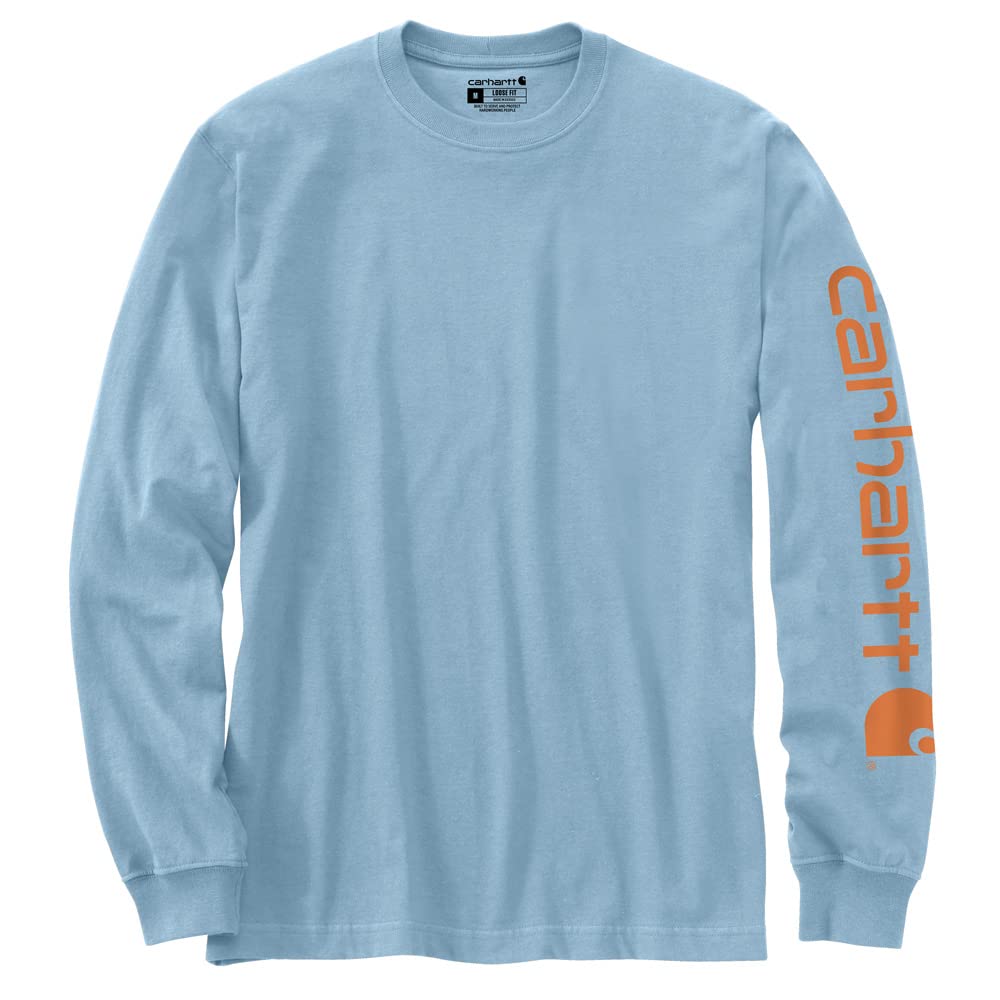 Carhartt Men's Loose Fit Heavyweight Long-Sleeve Logo Sleeve Graphic T-Shirt