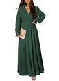 BLENCOT Womens Casual Boho Deep V Neck Short Sleeve Long Dress