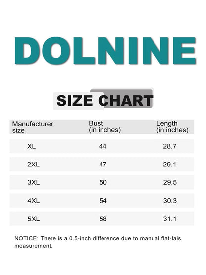 DOLNINE Women's Plus-Size-Tops Long Sleeve Comfy Crewneck Shirts Lightweight Casual Loose Fit Sweatshirts Tunics XL-5XL