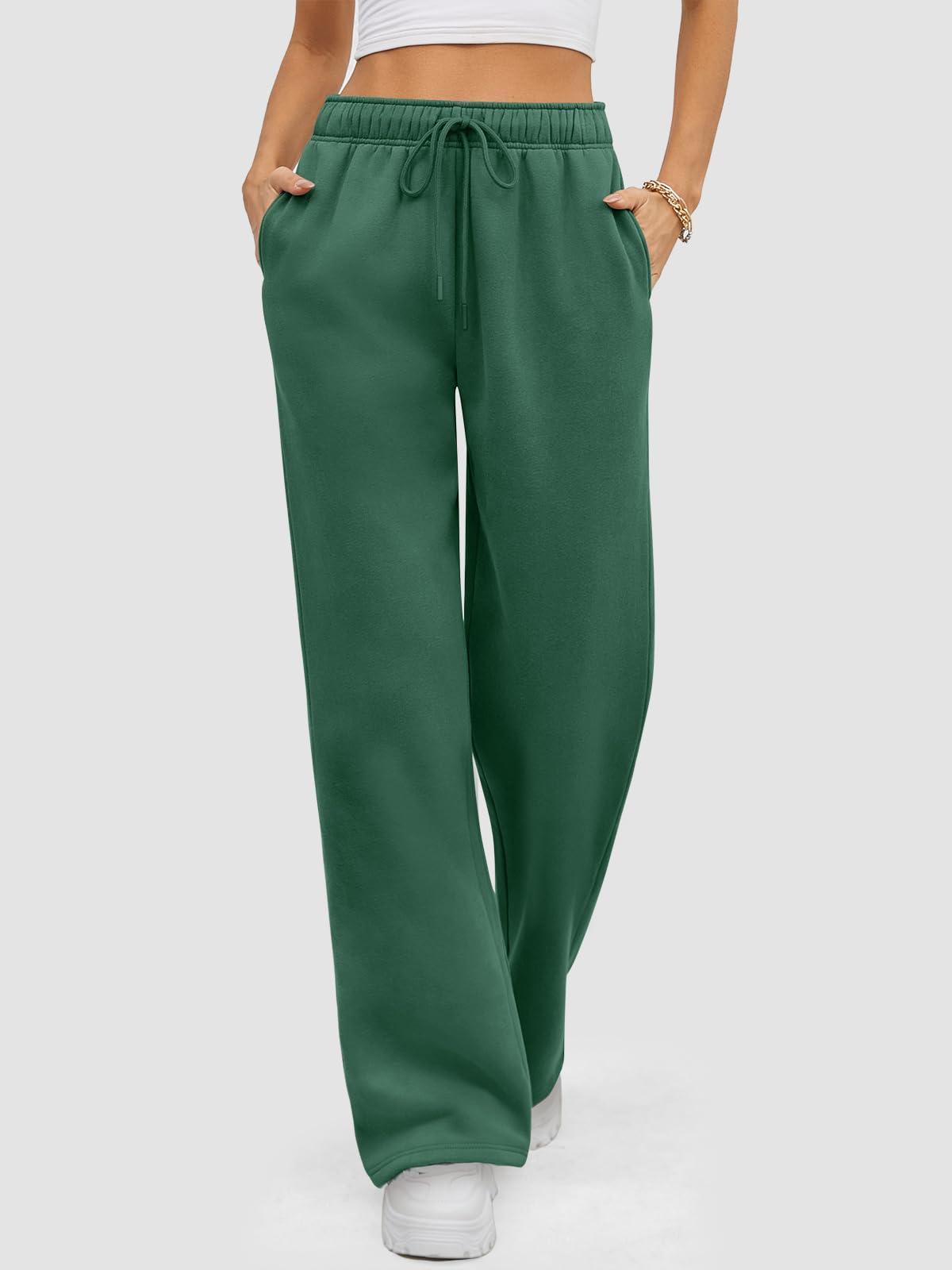 ATHMILE Womens Sweatpants 2024 Baggy Wide Fleece Lined Straight Leg Pants