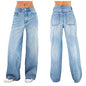 Women's Wide Leg Jeans High Waist Stretchy Classic High Rise Slimming Jeggings Cropped Wide-Leg Jeans