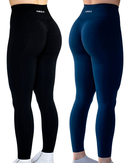 AUROLA Workout Leggings for Women Seamless Scrunch Tights Tummy Control Gym Fitness Girl Sport Active Yoga Pants