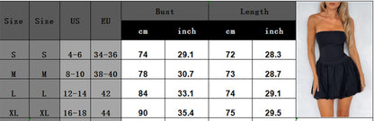Women Y2k Puff Bubble Dress 2024 Summer Strapless Mini Dress Casual Patchwork Bandeau Tube Corset Party Sundress