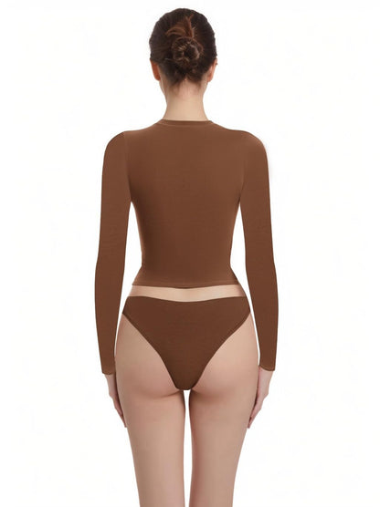 Abonlen Long Sleeve Shirts for Women Crewneck Basic Tees T Shirts Fitted Crop Tops Y2k Going Out Tops