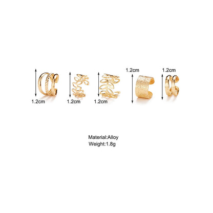 5 Pcs Gold Ear Cuffs for Women Non Piercing Ear Cuff Earrings Clip on Earring Set Huggie Hoop Earrings Cartilage Earrings Stack Jewelry for Women