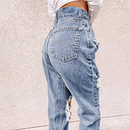 Women's Wide Leg Jeans High Waist Stretchy Classic High Rise Slimming Jeggings Cropped Wide-Leg Jeans