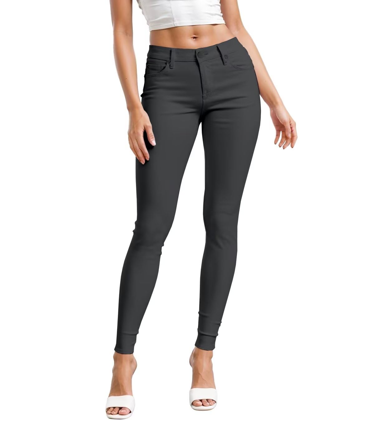 Hybrid & Company Womens Hyper Ultra Stretch Comfy Skinny Leg Work Casual Pants