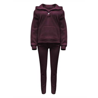 Lounge Sets for Women - 2 Piece Button Thick Outfits Sweatsuit Hoodies with Pants Fall Jogging Track Suits for Women