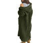 NIUBIA Womens Casual Long Sleeve Open Cardigan Warm Hooded Outwear Coat Cable Knit Long Cardigan Sweaters with Pockets